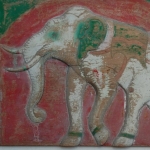 elephant wood relief, india