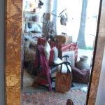 burl beveled mirror