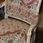 louis xv style chair vintage indian woodblock fabric