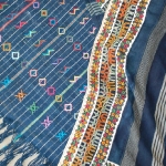 vintage african & guatamalan indigo embroidered textiles